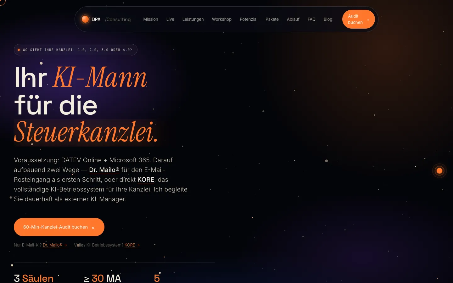 Startseite von dpa-consulting.de